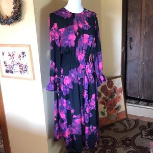 VICTOR ALFARO COLLECTIVE Size XXL Black Floral Peasant Dress Dark Academia $395